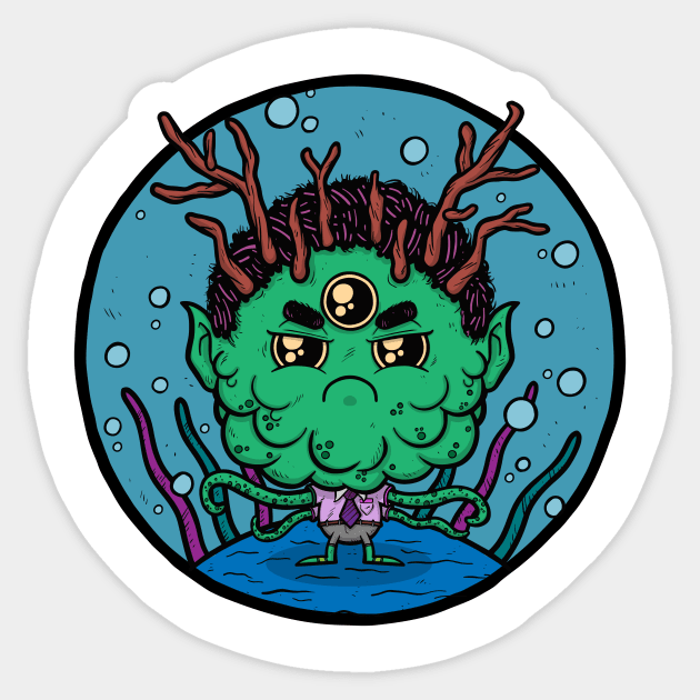 Lil' Sea Monster Sticker by Baddest Shirt Co.